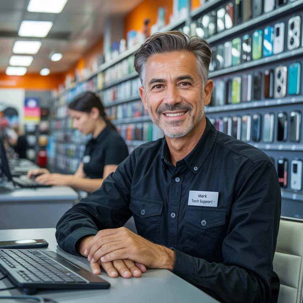 Image of Retail worker standing in a well organized shop interior.